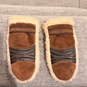 Genuine Leather Brown Mittens Fur Women’s 8
